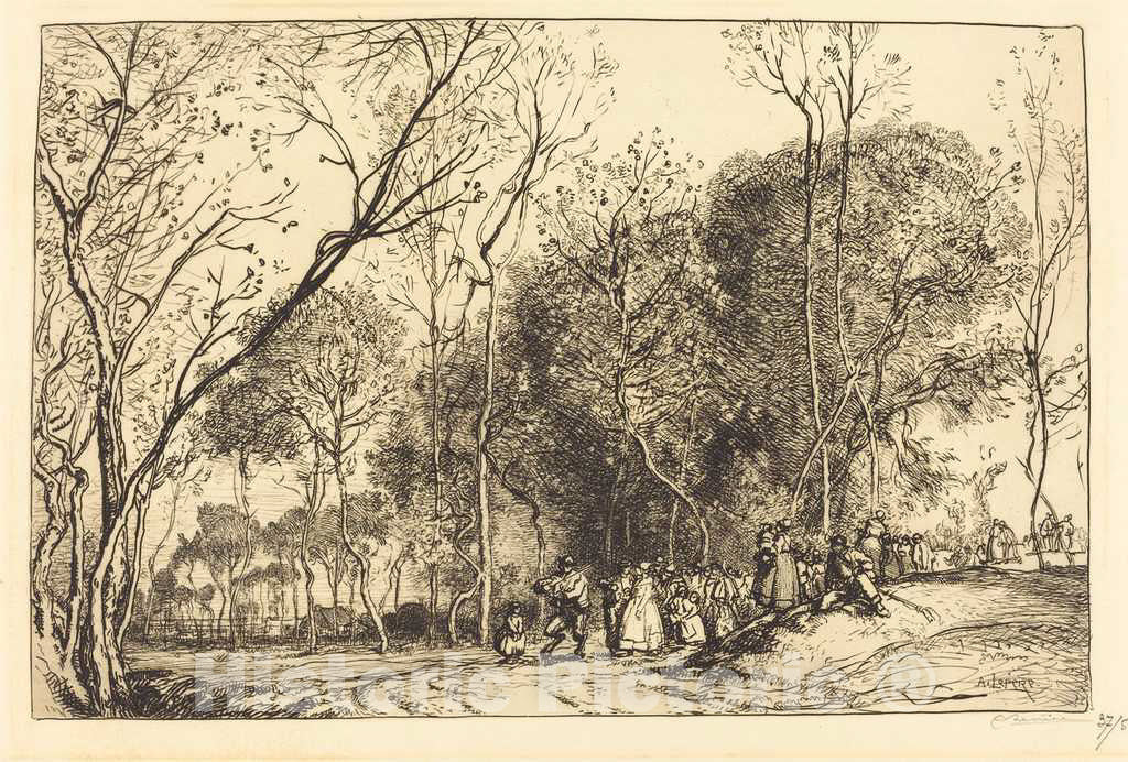 Art Print : Auguste LepÃ¨re, Summer in Saint-Martin, The Past Nuptials (ETE de la Saint-Martin, la Noce qui passe), 1908 - Vintage Wall Art