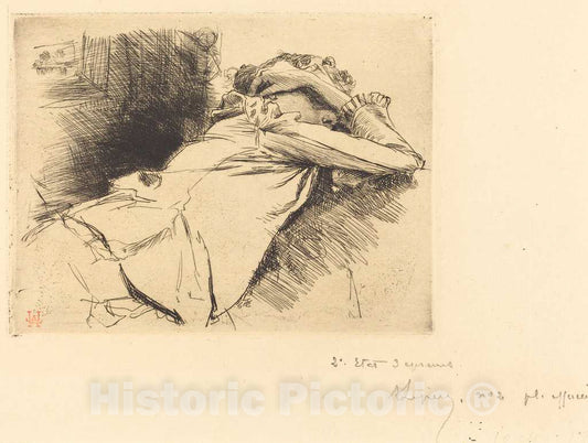 Art Print : Auguste LepÃ¨re, Reclined Woman Sleeping (Femme couchee sommeillant), 1892 - Vintage Wall Art