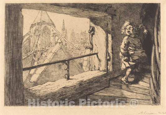 Art Print : Auguste LepÃ¨re, Les toits de Saint-Severin, 1889 - Vintage Wall Art
