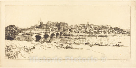 Art Print : Auguste LepÃ¨re, Angers - Panoramic View (Angers - Vue panoramique), 1912 - Vintage Wall Art