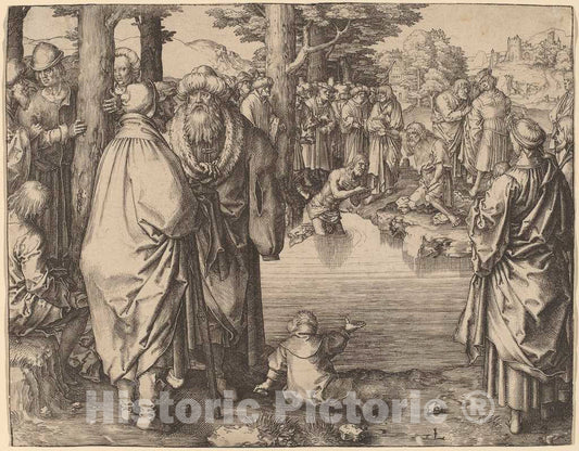 Art Print : Lucas Van Leyden, The Baptism of Christ in The Jordan, c. 1510 - Vintage Wall Art