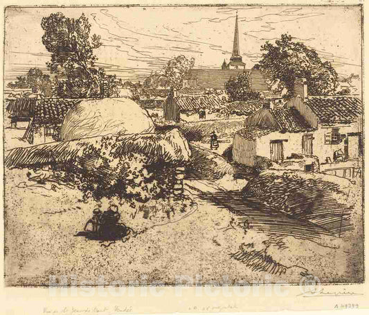 Art Print : Auguste LepÃ¨re, View of St.-Jean-de-Mont, Vendee (Vue de St.-Jean-de-Mont, Vendee), 1892 - Vintage Wall Art