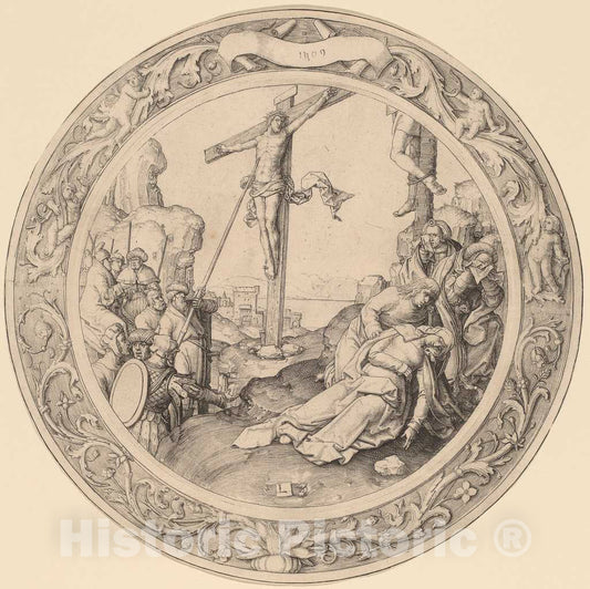 Art Print : Lucas Van Leyden, The Crucifixion, 1509 - Vintage Wall Art
