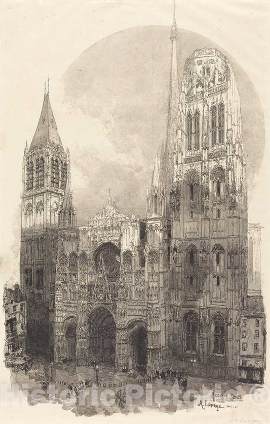 Art Print : Auguste LepÃ¨re, Rouen Cathedral (La Cathedral de Rouen), 1888 - Vintage Wall Art