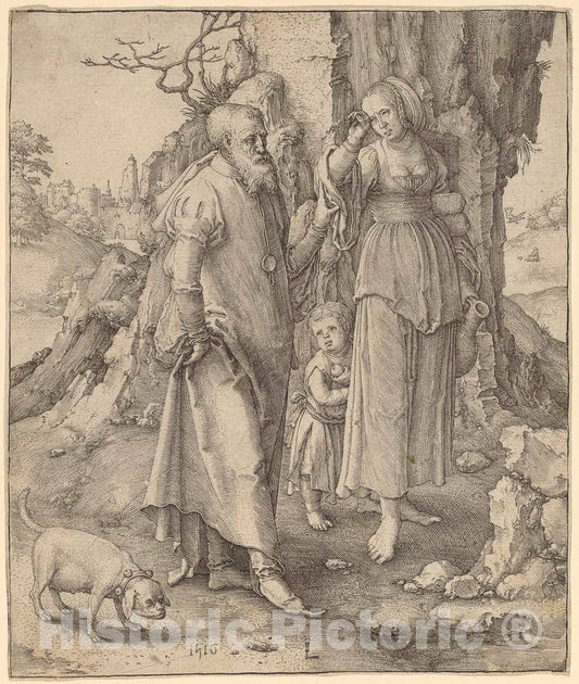 Art Print : Lucas Van Leyden, Abraham Repudiating Hagar, 1516 - Vintage Wall Art