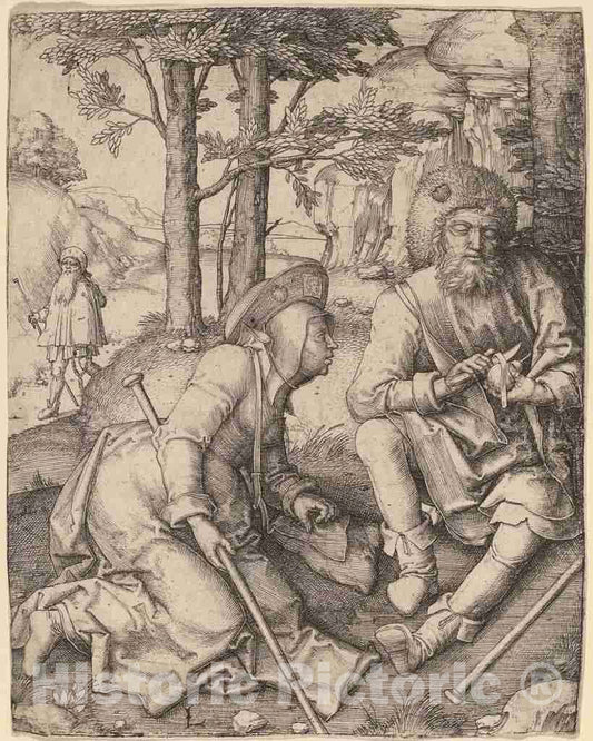 Art Print : Lucas Van Leyden, The Pilgrims, in or Before 1508 - Vintage Wall Art
