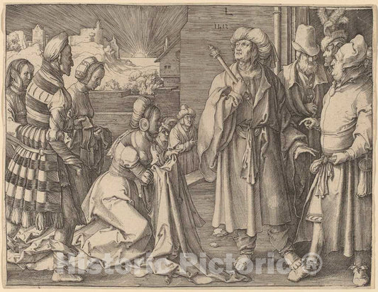 Art Print : Lucas Van Leyden, Potiphar's Wife Accusing Joseph, 1512 - Vintage Wall Art