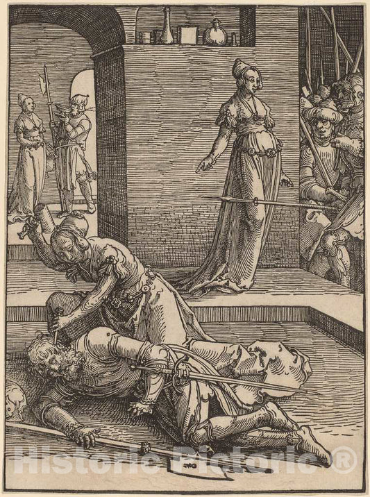 Art Print : Lucas Van Leyden, Jael Killing Sisera, c.1518 - Vintage Wall Art