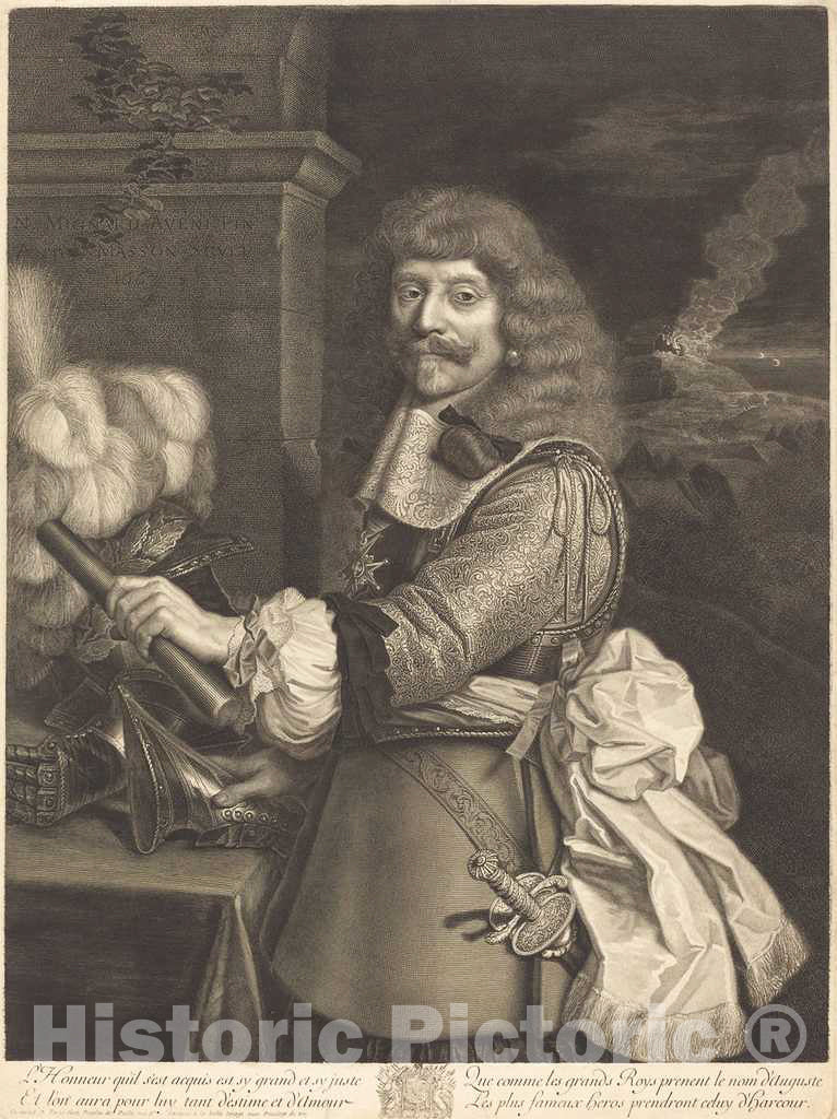 Art Print : Masson After Mignard, Henri de Lorraine, 1667 - Vintage Wall Art