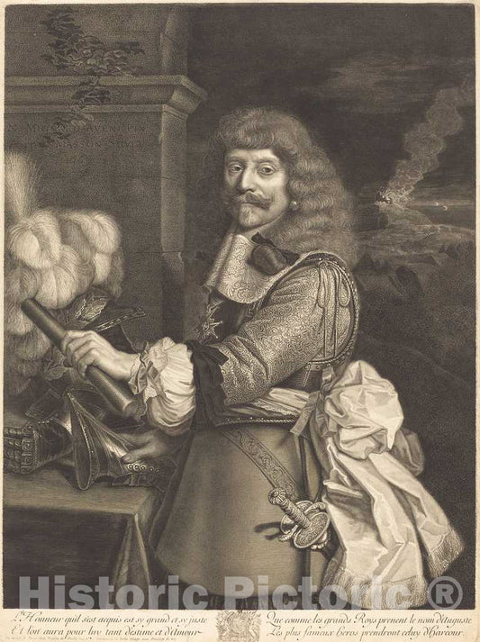 Art Print : Masson After Mignard, Henri de Lorraine, 1667 - Vintage Wall Art
