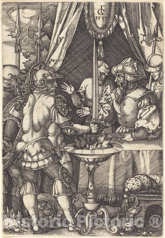 Art Print : Mutius Scaevola, 1537 - Vintage Wall Art