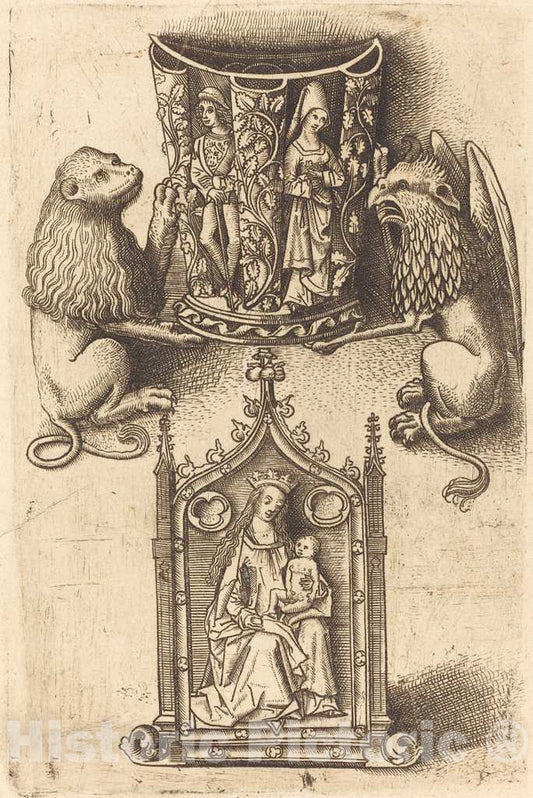 Art Print : Design for a Beaker and a Pax, c. 1480 - Vintage Wall Art