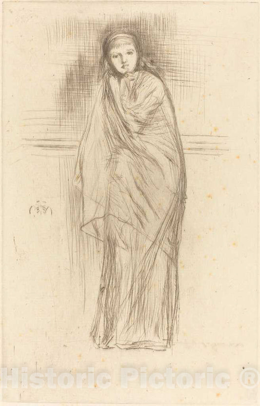 Art Print : James McNeill Whistler, The Model Resting, 1870 - Vintage Wall Art