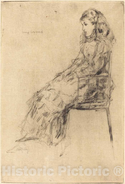 Art Print : James McNeill Whistler, Fanny Leyland, 1873 - Vintage Wall Art