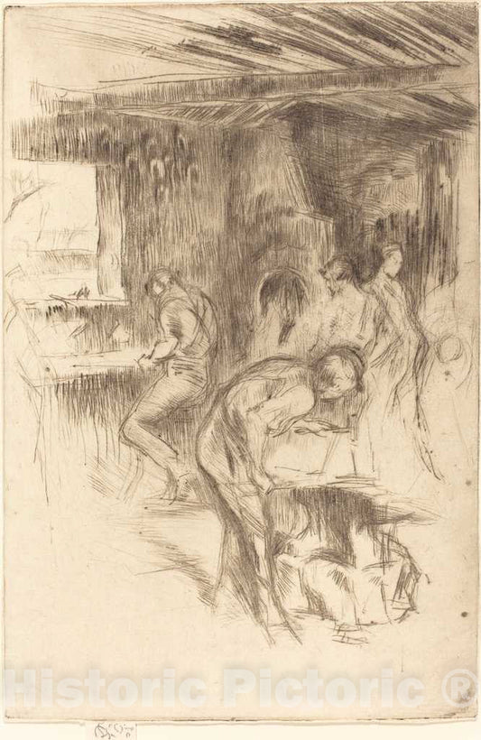 Art Print : James McNeill Whistler, The Little Forge, 1875 - Vintage Wall Art
