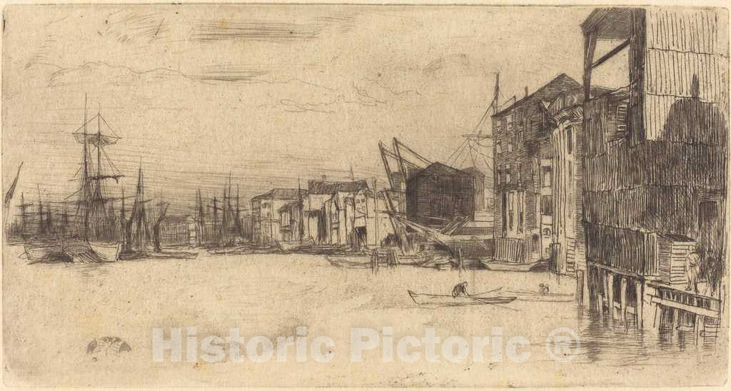 Art Print : James McNeill Whistler, Free Trade Wharf, 1877 - Vintage Wall Art