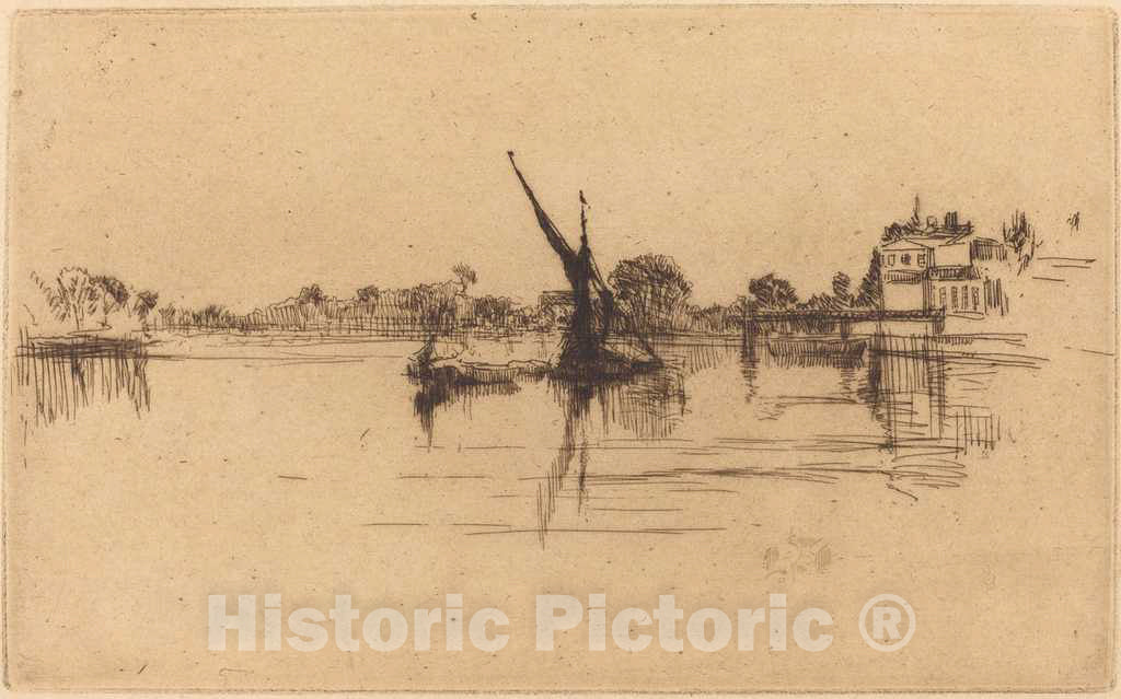Art Print : James McNeill Whistler, The Little Putney, No.II, 1879 - Vintage Wall Art