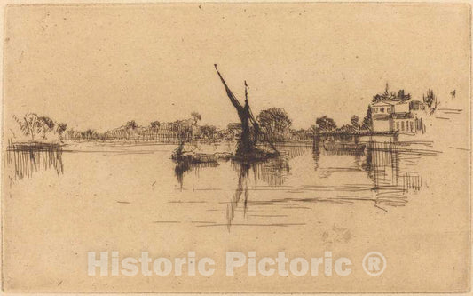 Art Print : James McNeill Whistler, The Little Putney, No.II, 1879 - Vintage Wall Art