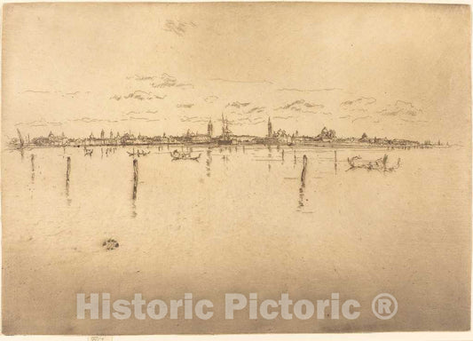Art Print : James McNeill Whistler, Little Venice, 1880 - Vintage Wall Art