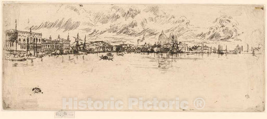 Art Print : James McNeill Whistler, Long Venice, c.1880 - Vintage Wall Art