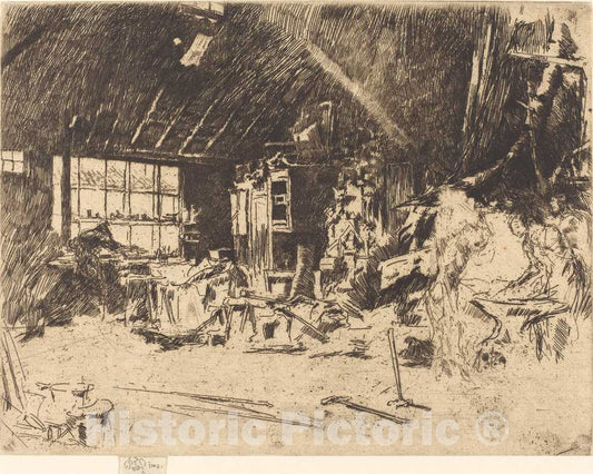 Art Print : James McNeill Whistler, The Smithy, c. 1880 - Vintage Wall Art