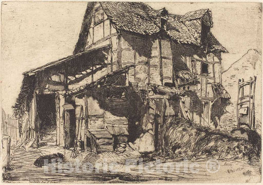 Art Print : James McNeill Whistler, The Unsafe Tenement, 1858 - Vintage Wall Art