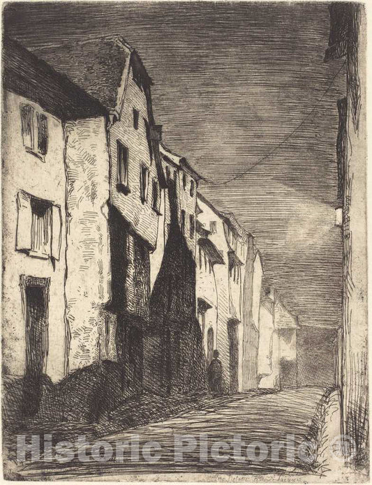 Art Print : James McNeill Whistler, Street at Saverne, 1858 - Vintage Wall Art