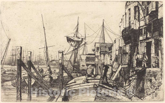 Art Print : James McNeill Whistler, Limehouse, 1859 - Vintage Wall Art