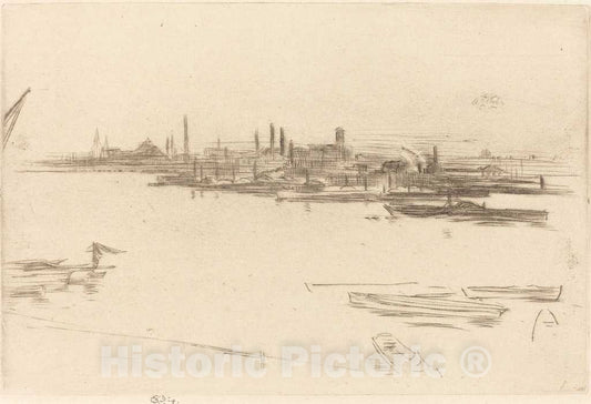 Art Print : James McNeill Whistler, Battersea: Dawn, 1875 - Vintage Wall Art