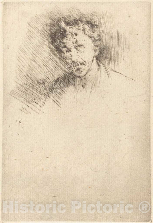 Art Print : James McNeill Whistler, Whistler with The White Lock, 1879 - Vintage Wall Art