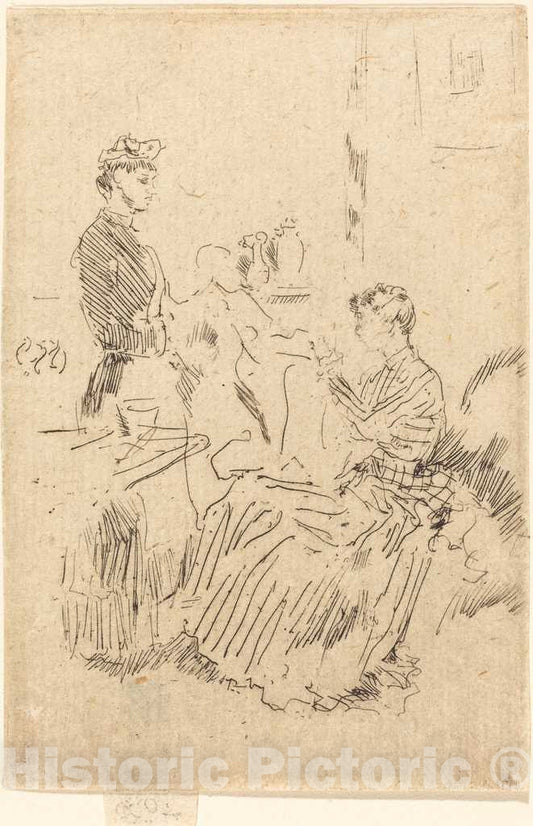 Art Print : James McNeill Whistler, The Seamstress, c.1885 - Vintage Wall Art