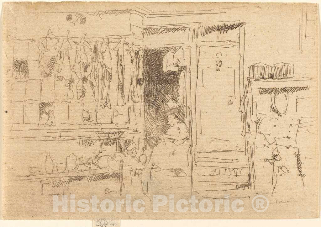 Art Print : James McNeill Whistler, Old-Clothes Shop, No.I, c.1885 - Vintage Wall Art