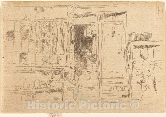 Art Print : James McNeill Whistler, Old-Clothes Shop, No.I, c.1885 - Vintage Wall Art