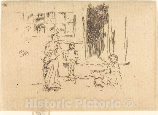 Art Print : James McNeill Whistler, Petticoat Lane, c.1887 - Vintage Wall Art