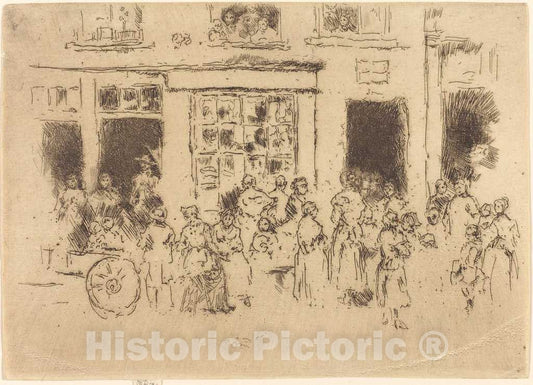 Art Print : James McNeill Whistler, High Street, Brussels, 1887 - Vintage Wall Art