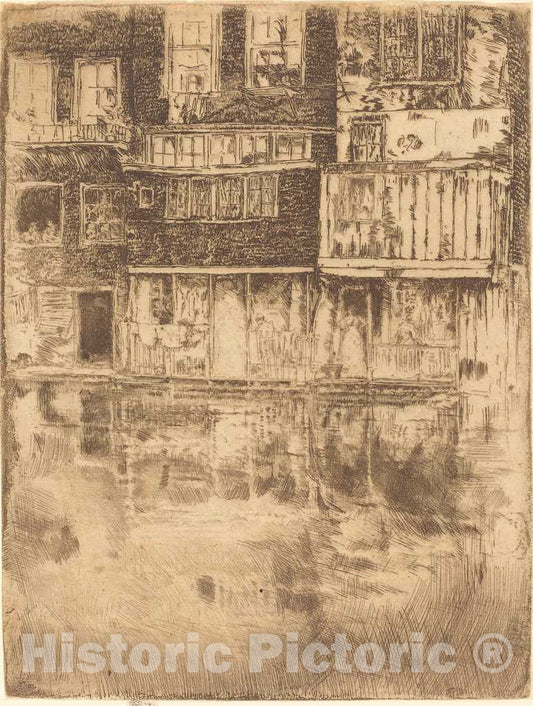 Art Print : James McNeill Whistler, Square House, Amsterdam, 1889 - Vintage Wall Art