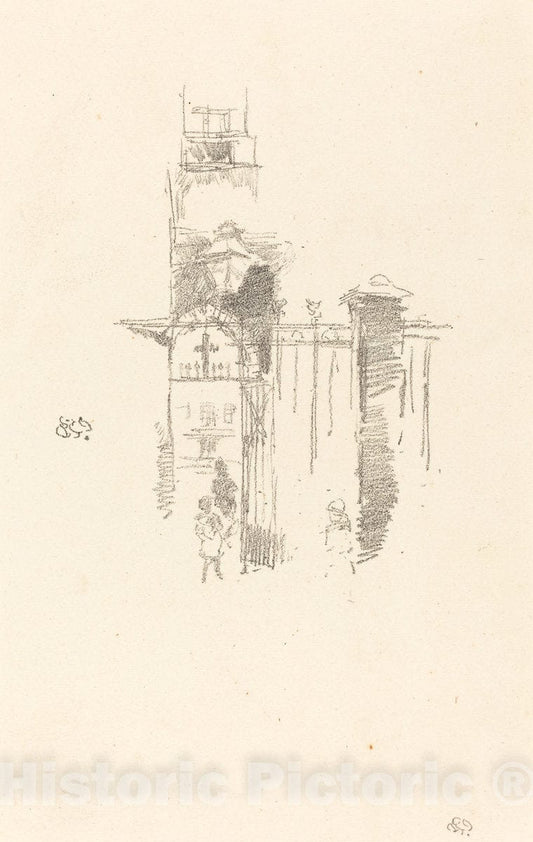 Art Print : James McNeill Whistler, Entrance Gate, 1887 - Vintage Wall Art