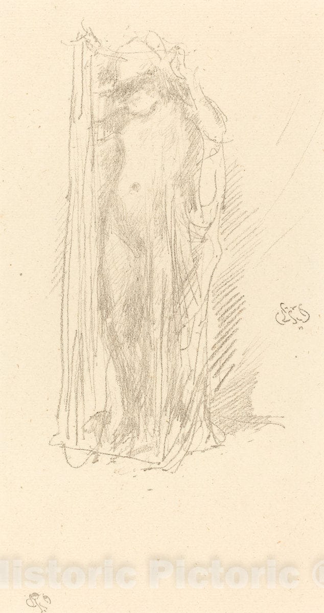 Art Print : James McNeill Whistler, Model Draping, c. 1889 - Vintage Wall Art