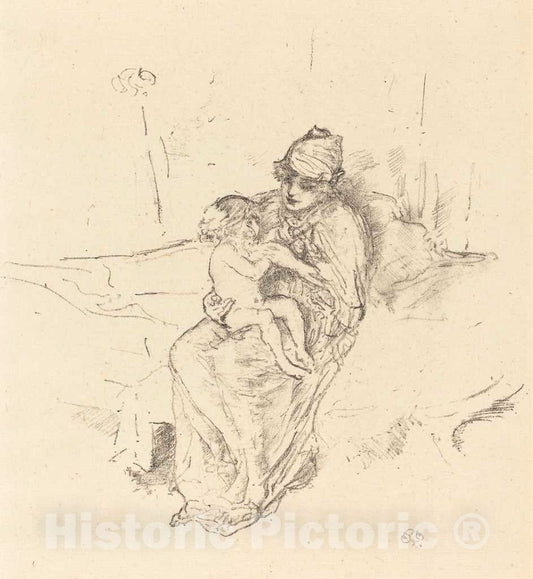 Art Print : James McNeill Whistler, Mother and Child, No. 1, c.1893 - Vintage Wall Art