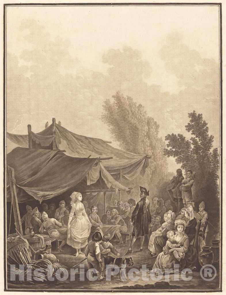 Art Print : Descourtis After Nicolas Taunay, Noce de Village (Village Wedding), 1785 - Vintage Wall Art