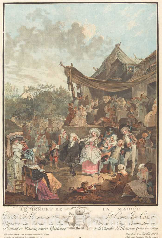 Art Print : Philibert-Louis Debucourt, Le Menuet de la mariÃ©e (The Bride's Minuet), 1786 - Vintage Wall Art