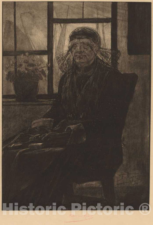 Art Print : FÃ©licien Rops, Lace Appraiser (L'Experte en Dentelles), 1876 - Vintage Wall Art
