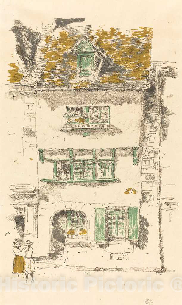 Art Print : James McNeill Whistler, Yellow House, Lannion, 1893 - Vintage Wall Art