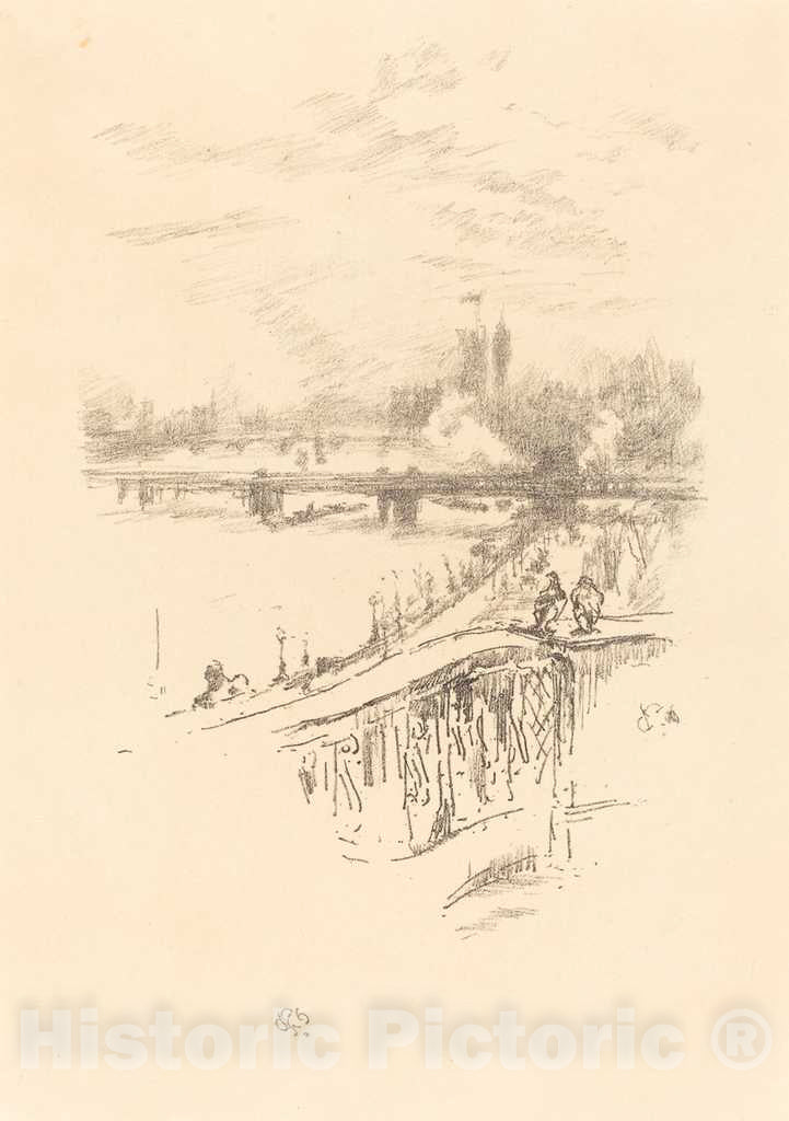 Art Print : James McNeill Whistler, Savoy Pigeons, 1896 - Vintage Wall Art