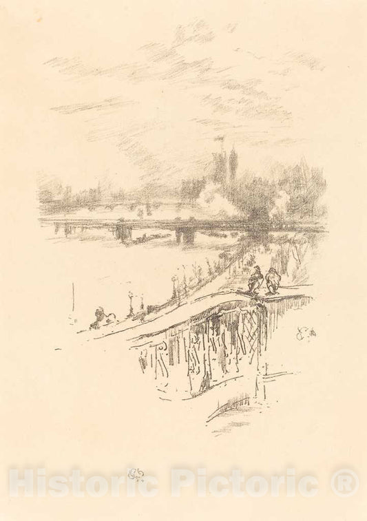 Art Print : James McNeill Whistler, Savoy Pigeons, 1896 - Vintage Wall Art