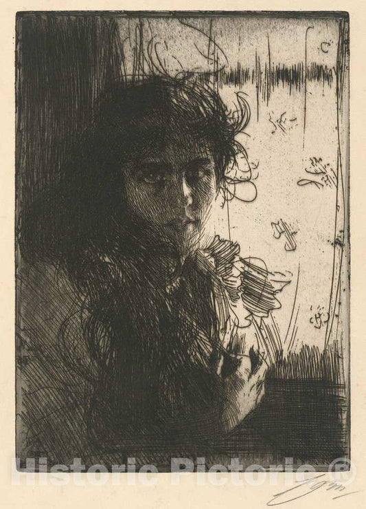 Art Print : Anders Zorn, an Irish Girl, 1894 - Vintage Wall Art