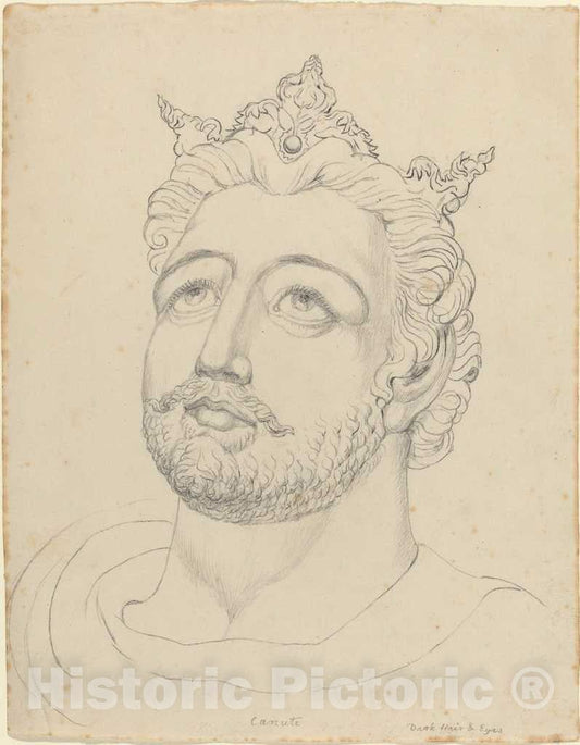 Art Print : William Blake, King Canute, c.1820 - Vintage Wall Art