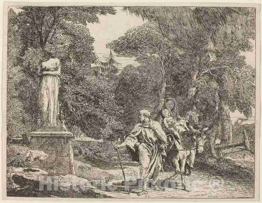 Art Print : Giovanni Domenico Tiepolo, The Episode of The Falling Idol, 1753 - Vintage Wall Art
