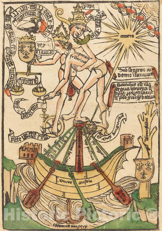 Art Print : Allegory of The Meeting of Pope Paul II and Emperor Frederick III, c. 1470 - Vintage Wall Art