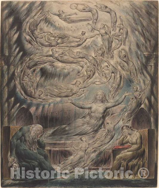 Art Print : William Blake, Queen Katherine's Dream, c. 1825 - Vintage Wall Art
